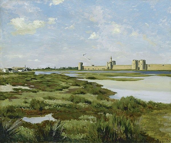 Frederic Bazille The Ramparts, Aigues-Mortes